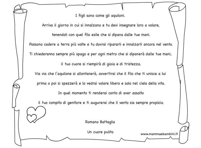 Poesie Di Natale In Romanesco.Testo Sui Figli Di Romano Battaglia Mamma E Bambini