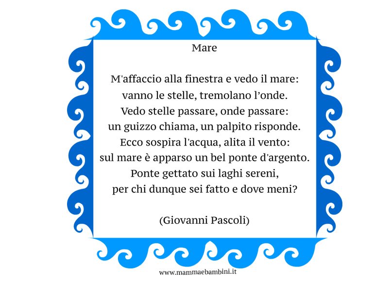 Poesia Mare di Giovanni Pascoli - Mamma e Bambini