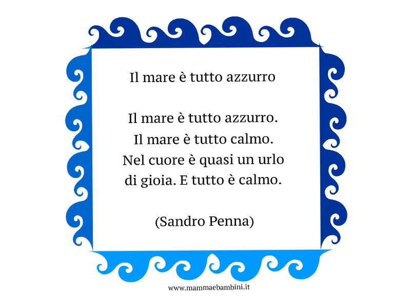 Poesia Il mare ? tutto azzurro