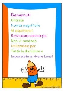 messaggio di benvenuto