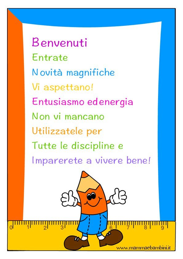 Cartellone accoglienza per primo giorno scuola