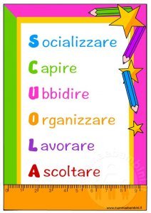 scritta scuola con regole