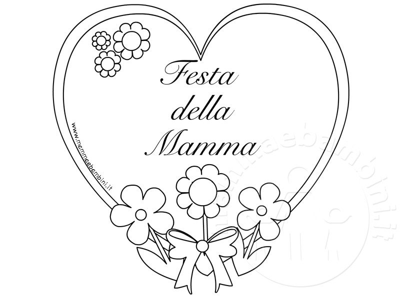 Festa della Mamma biglietto da colorare