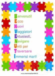 acrostico con parola benvenuti