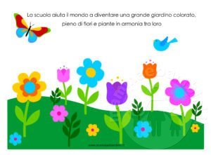 con frase scuola come un giardino