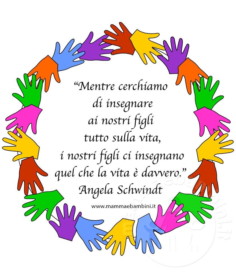 frase figli cerchio mani