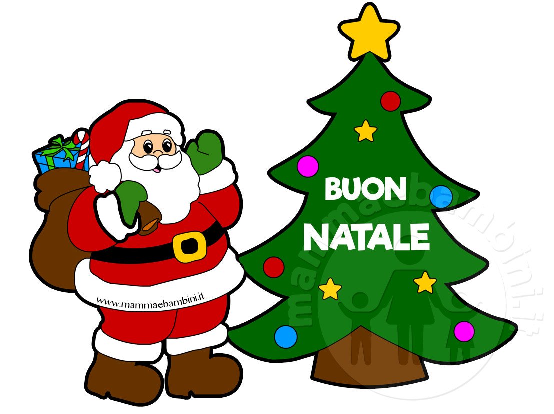 Disegno Babbo Natale con scritta 