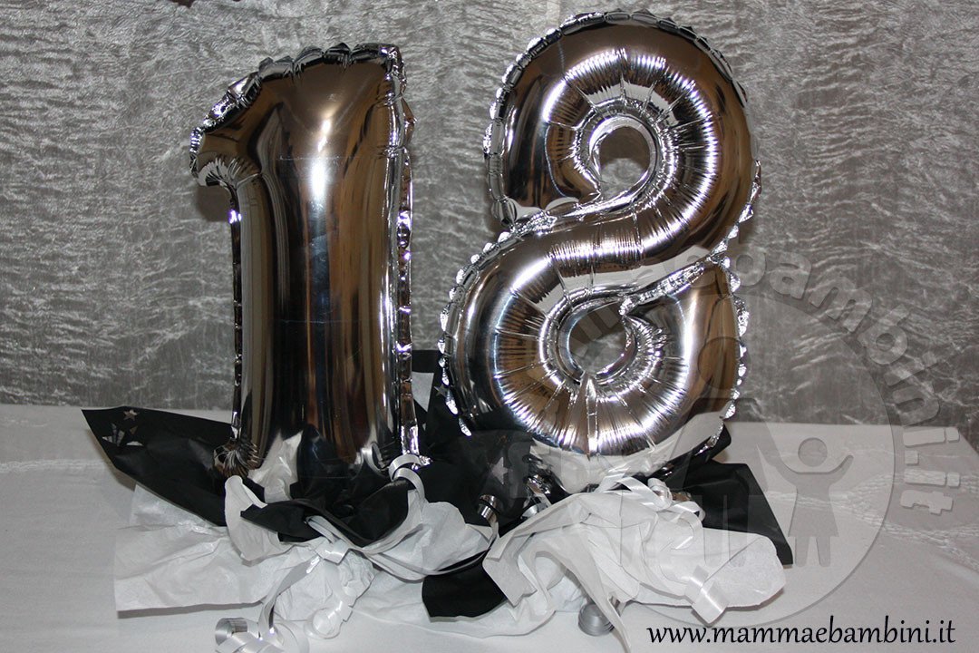 Compleanno 18 anni composizione con palloncini numero