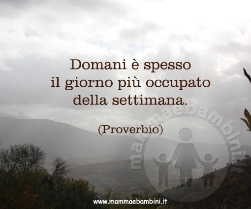 proverbio sul domani