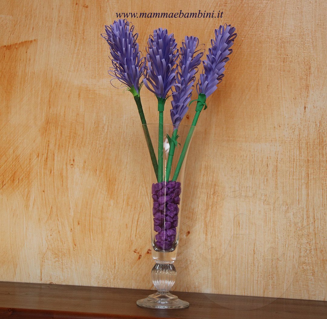 Video fiore di carta tipo lavanda 2 fiori lavanda di carta