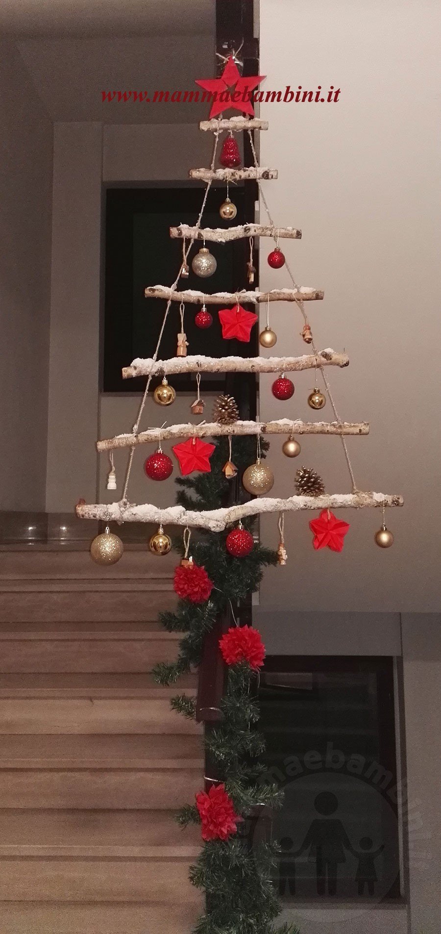 idee decorazione albero di natale con rami 10