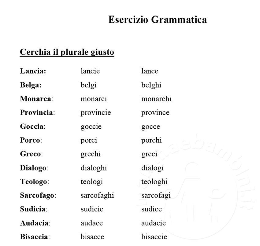 Parole al plurale