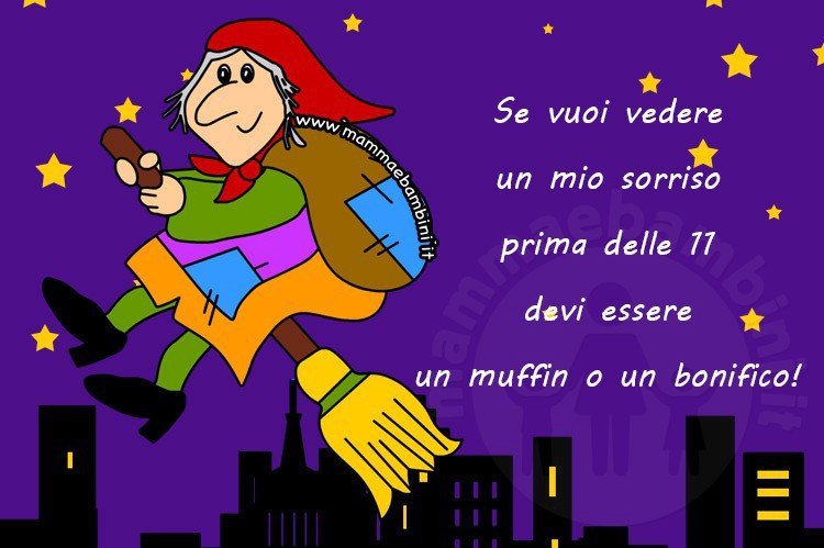 cartolina befana sorriso