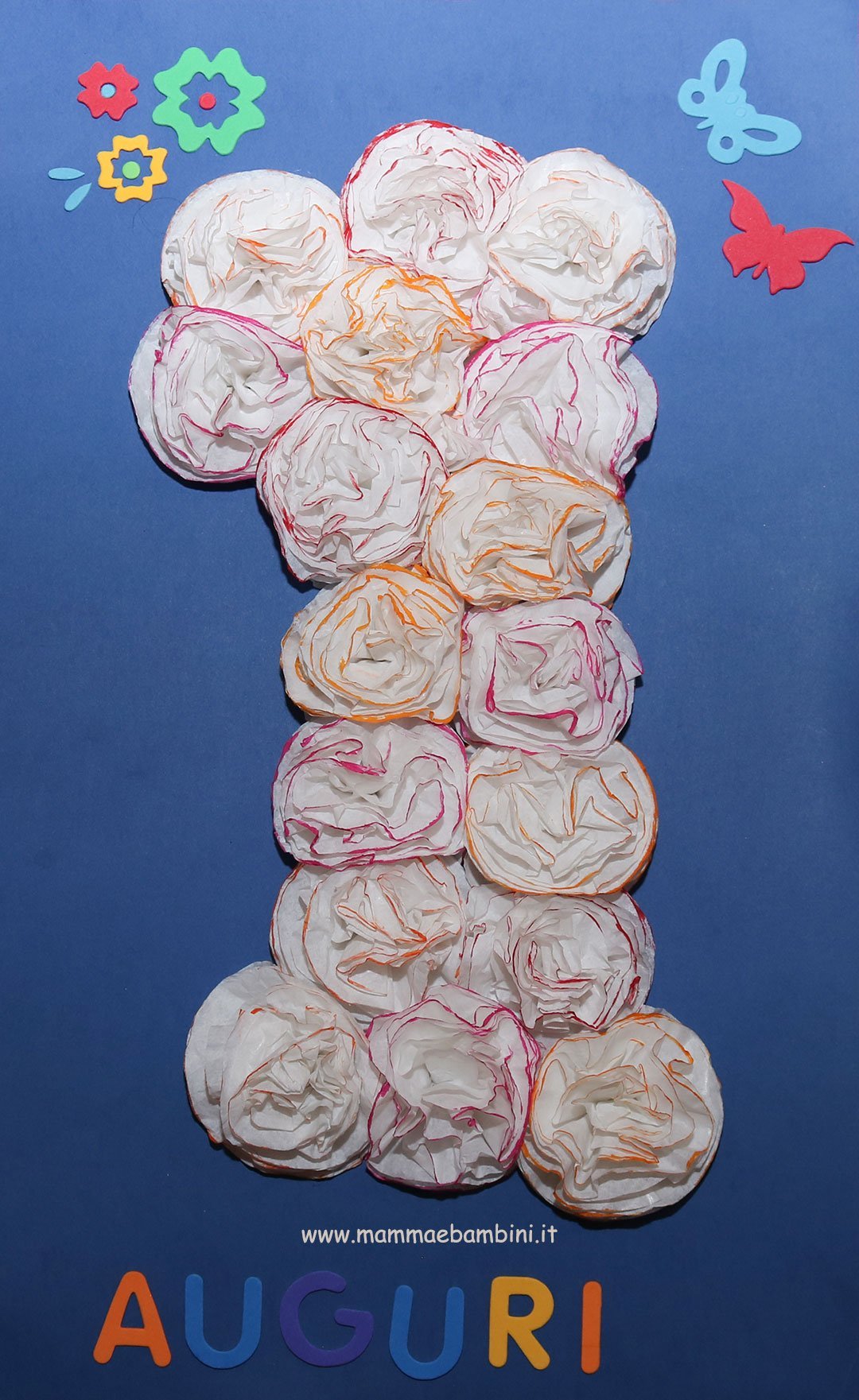 Decorazioni numeri per feste compleanno 4 Numero Uno carta velina 01