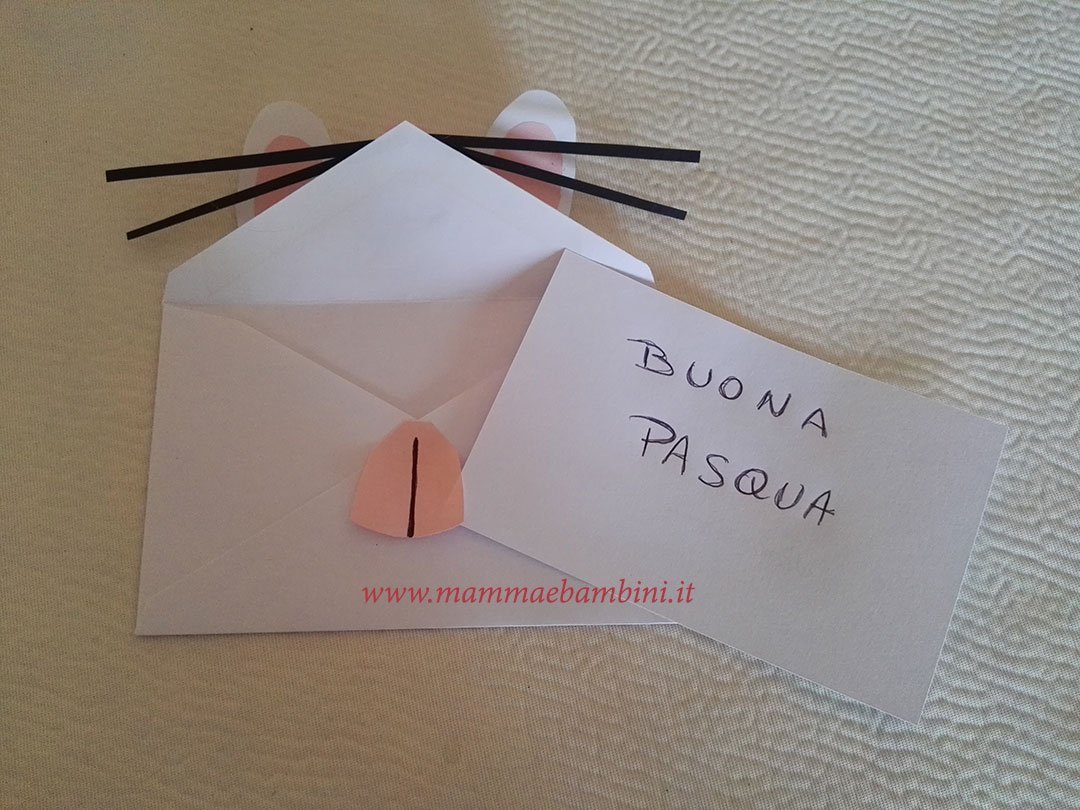 Coniglio con busta da lettere 10 biglietto pasqua a forma coniglio 18