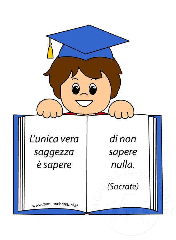 Biglietti per fine anno scolastico con frasi 3 frase socrate sulla saggezza