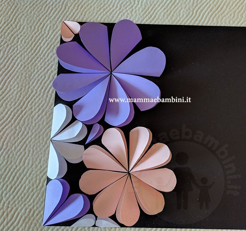 Lavoretto 3D con fiori di carta 5 quadro fiori 3d 09