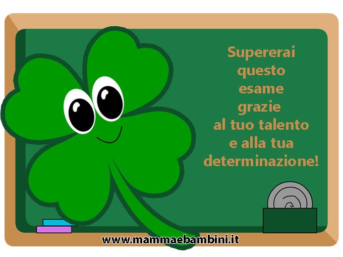 Frasi per auguri esami con quadrifoglio