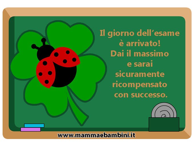 Frasi per auguri esami con quadrifoglio 2 frasi esame 2