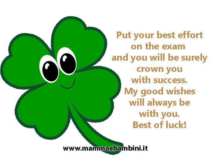 Frasi per auguri esami con quadrifoglio 3 frasi esame 4