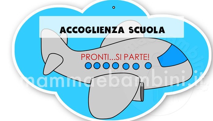 Striscione con nuvole per accoglienza scuola