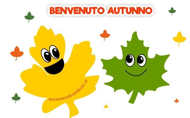 Cartellone Benvenuto Autunno con foglie