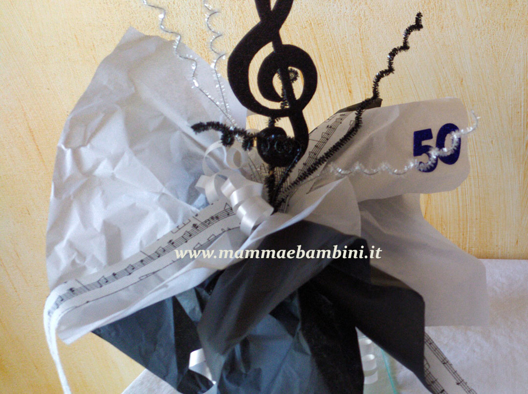 Centrotavola a tema musica per compleanno 4 centrotavola con chiave di violino 03
