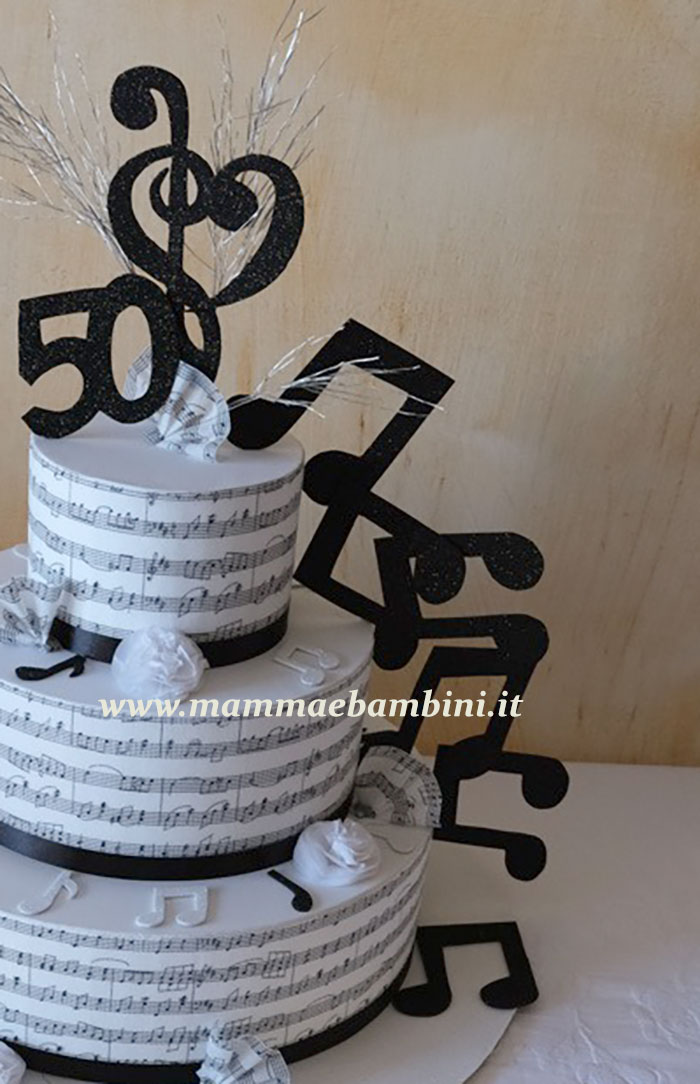 Torta finta a tema musica 4 decorazione torta finta tema musica 03 particolare