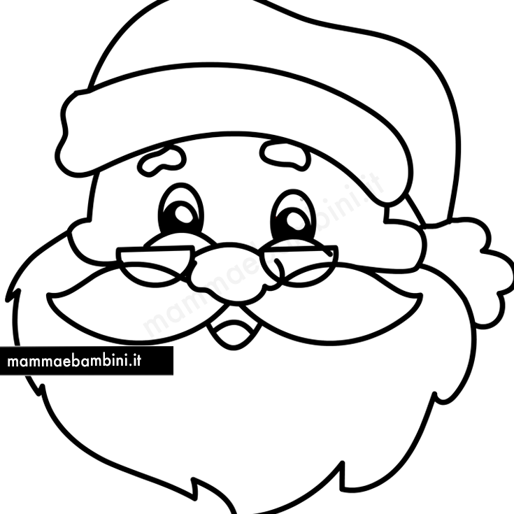 Disegni Di Natale Per Ragazzi.Volto Babbo Natale Da Colorare Per Lavoretti Mamma E Bambini