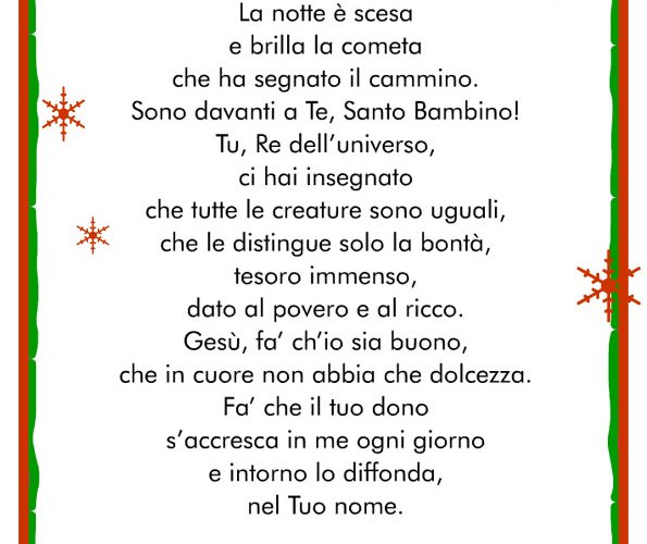 Poesia A Gesu Bambino In Cornice Mamma E Bambini