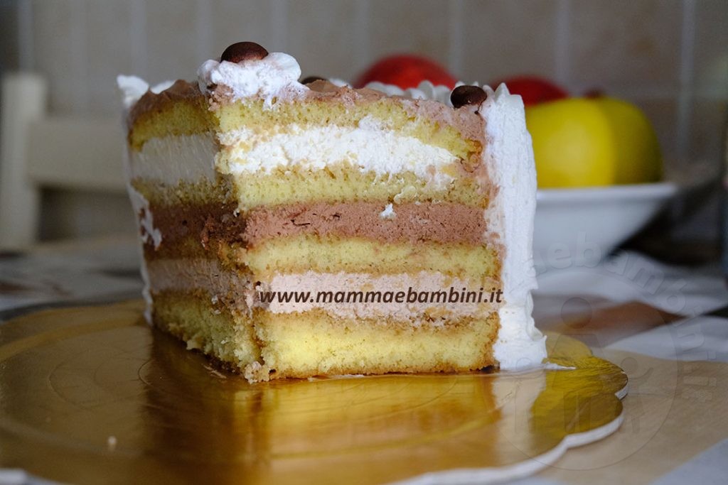 Torta al mascarpone tre gusti 2 Torta al mascarpone tre strati dettaglio