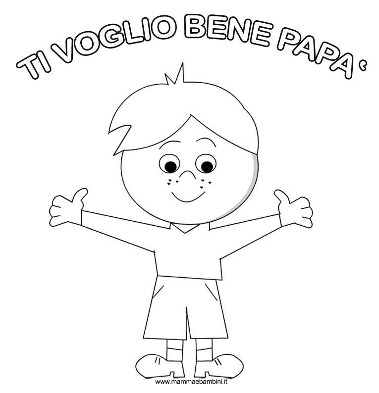 bambino abbraccio TVB papa da colorare