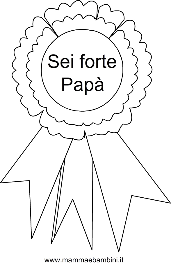 Immagini Festa Del Papà Da Colorare Festa del papà una coccarda da colorare - Mamma e Bambini