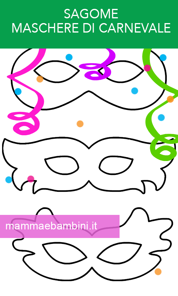 Carnevale 3 maschere da stampare 1 Carnevale 3 maschere da stampare
