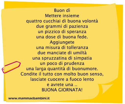Ricetta Buon di' 1 buona giornata