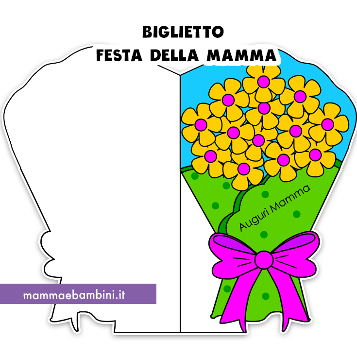 Biglietto festa della mamma a forma bouquet