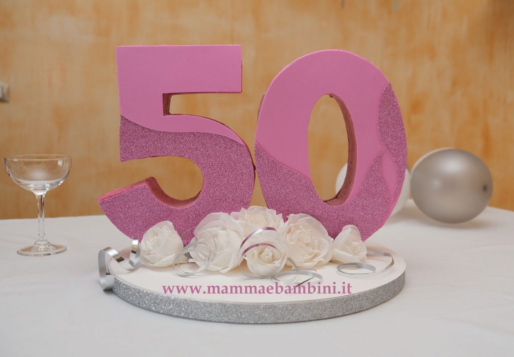 Centrotavola festa 50 anni fai da te 1 centrotavola 50 anni fai da te 03