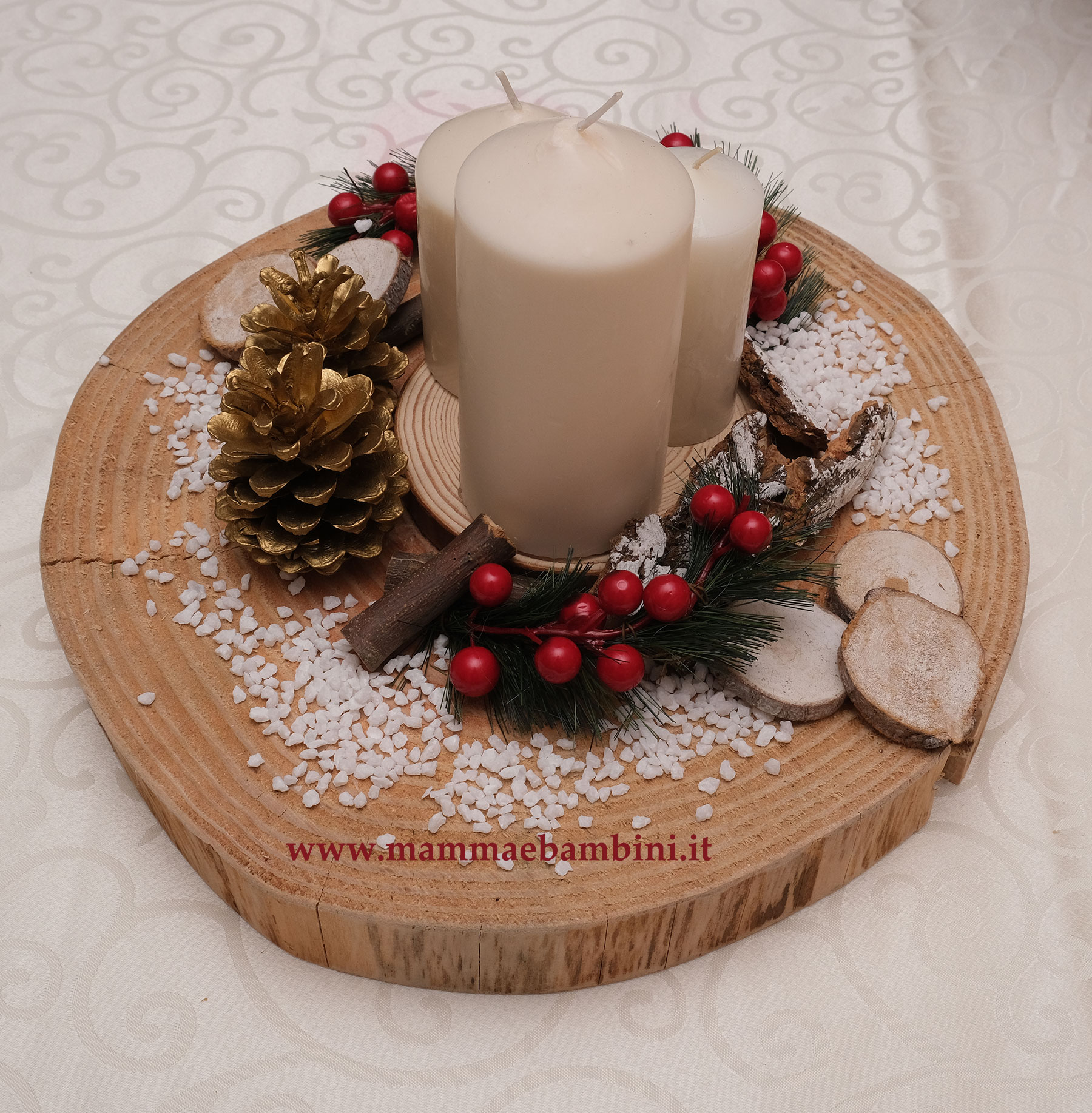 Centrotavola Di Natale Con Candele Centrotavola natalizio stile rustico - Mamma e Bambini