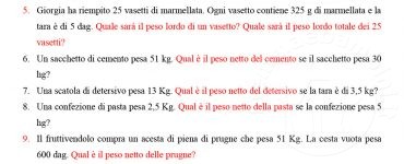 PROBLEMI DI PESO