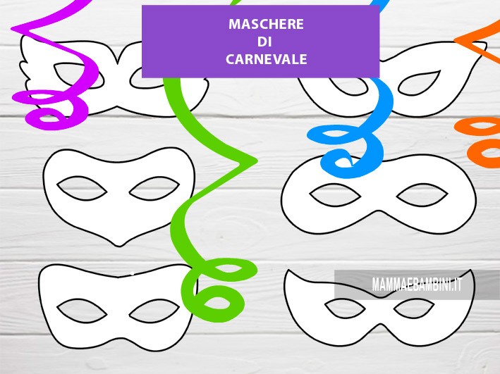 disegni maschere carnevale