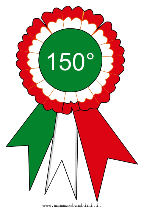 Coccarda tricolore per i 150 Anni Unita' d'Italia 1 coccarda 150 unita ditalia