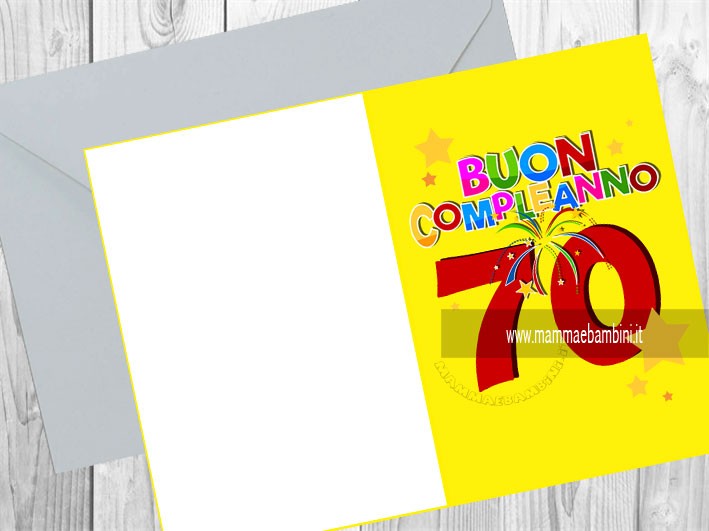 70 Anni biglietto compleanno 1 Biglietto Compleanno 70 anni