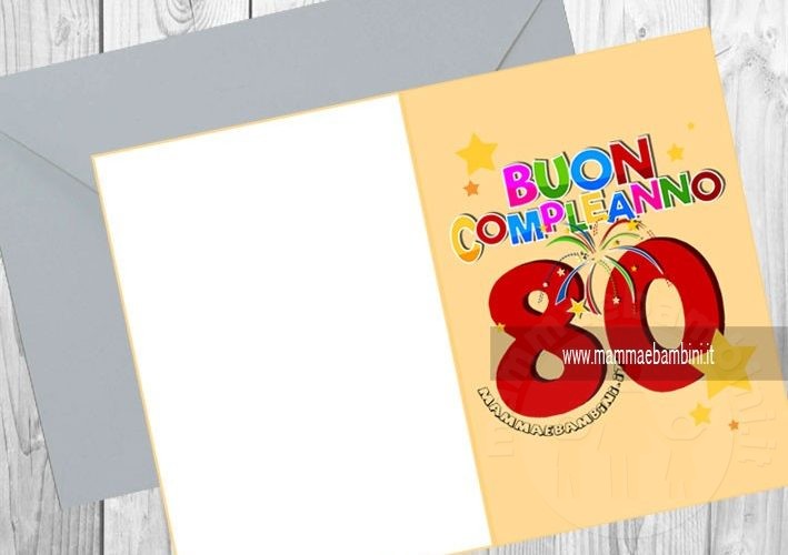 Noel Tatt Biglietto Compleanno 80 Anni Uomo - Con Cucciolo E Cappello Piatto