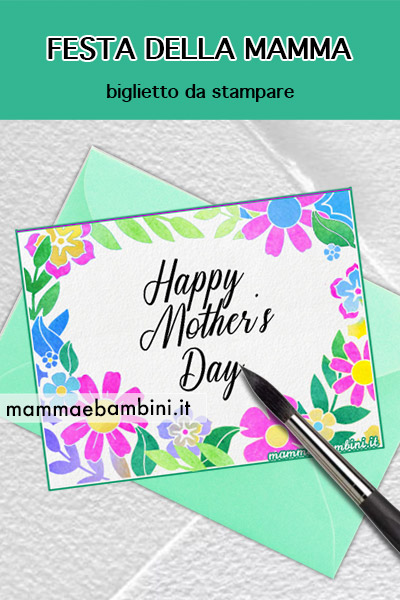 Biglietti con fiori per festa della mamma 1 biglietto mamma acquerello