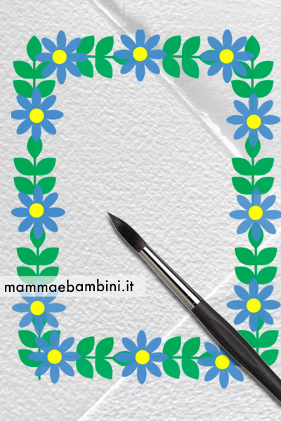 Cornice di fiori color blu per foto 1 cornice con fiori blu
