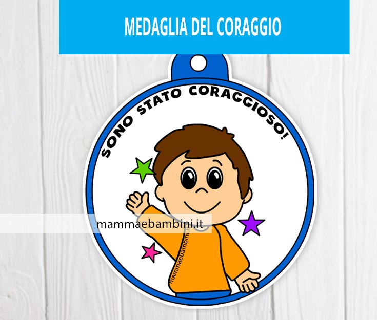 Medaglia del coraggio da stampare per bambini - Mamma e Bambini