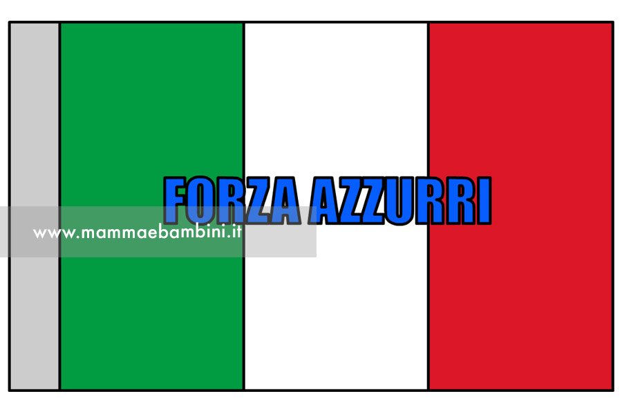 Disegno bandiera tricolore Italia da stampare 1 bandiera forza azzurri
