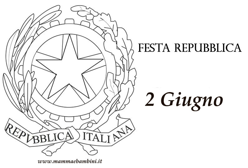 Emblema della Repubblica Italiana da stampare e colorare 1 festa repubblica