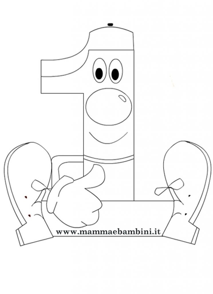 Numeri da stampare e colorare: 1 2 1 da colorare