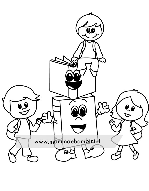 Disegni da colorare per accoglienza a scuola 1 bambini libri2